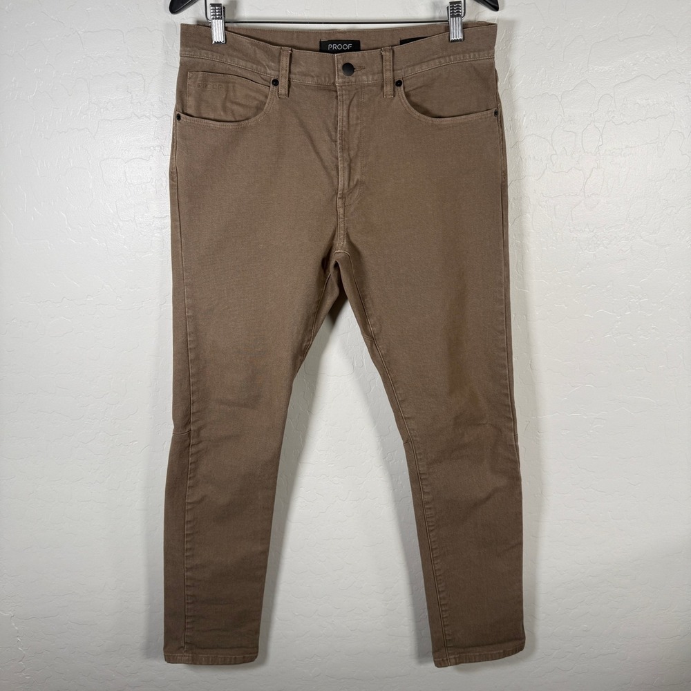 Proof Rover Pants Mens 32x32 Brown Slim Fit Canvas Stretch Workwear
